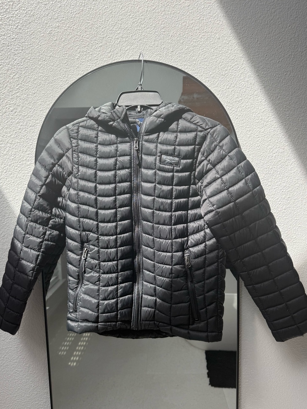 Reebok Kid’s Black Quilted Hooded Puffer Jacket